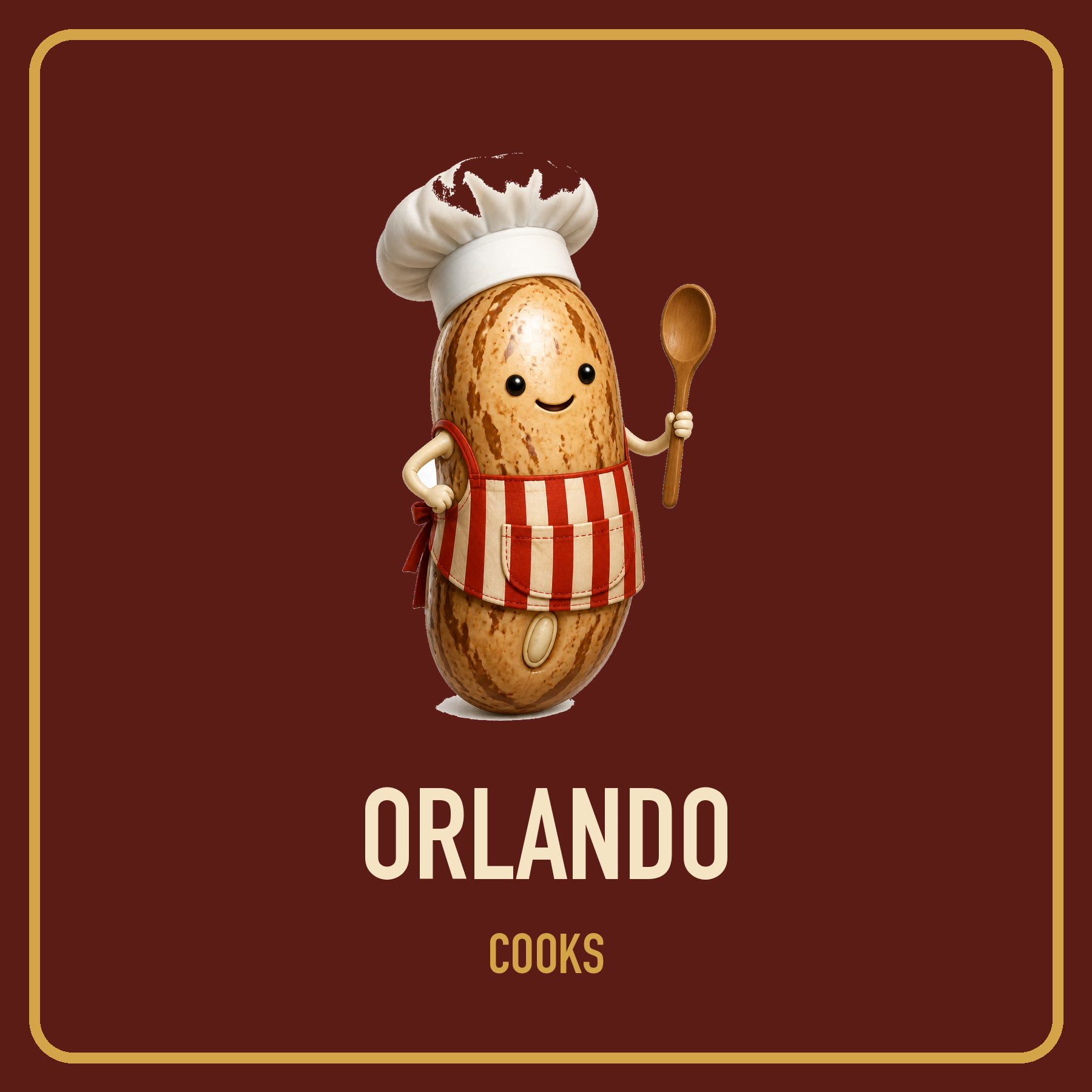 Orlando fridge magnet with Pinto