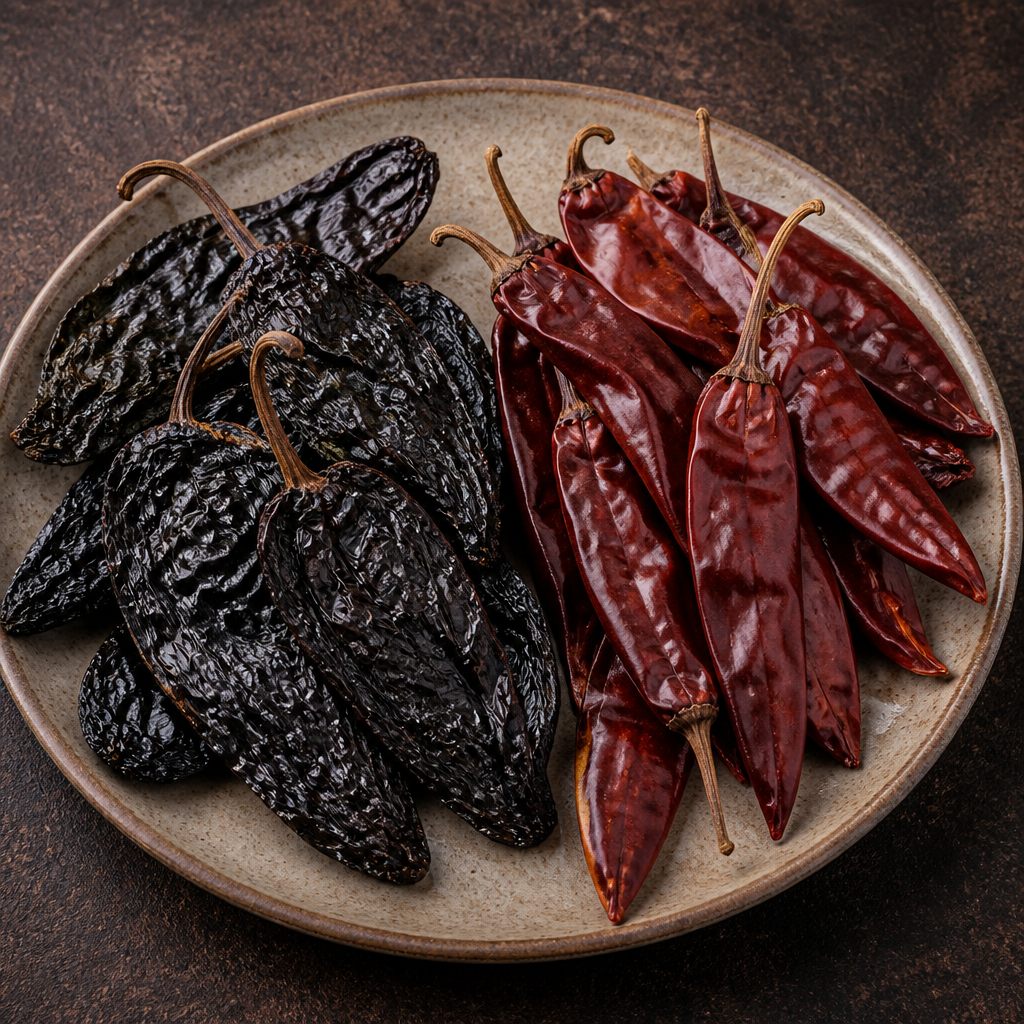 Ancho and guajillo dried chiles