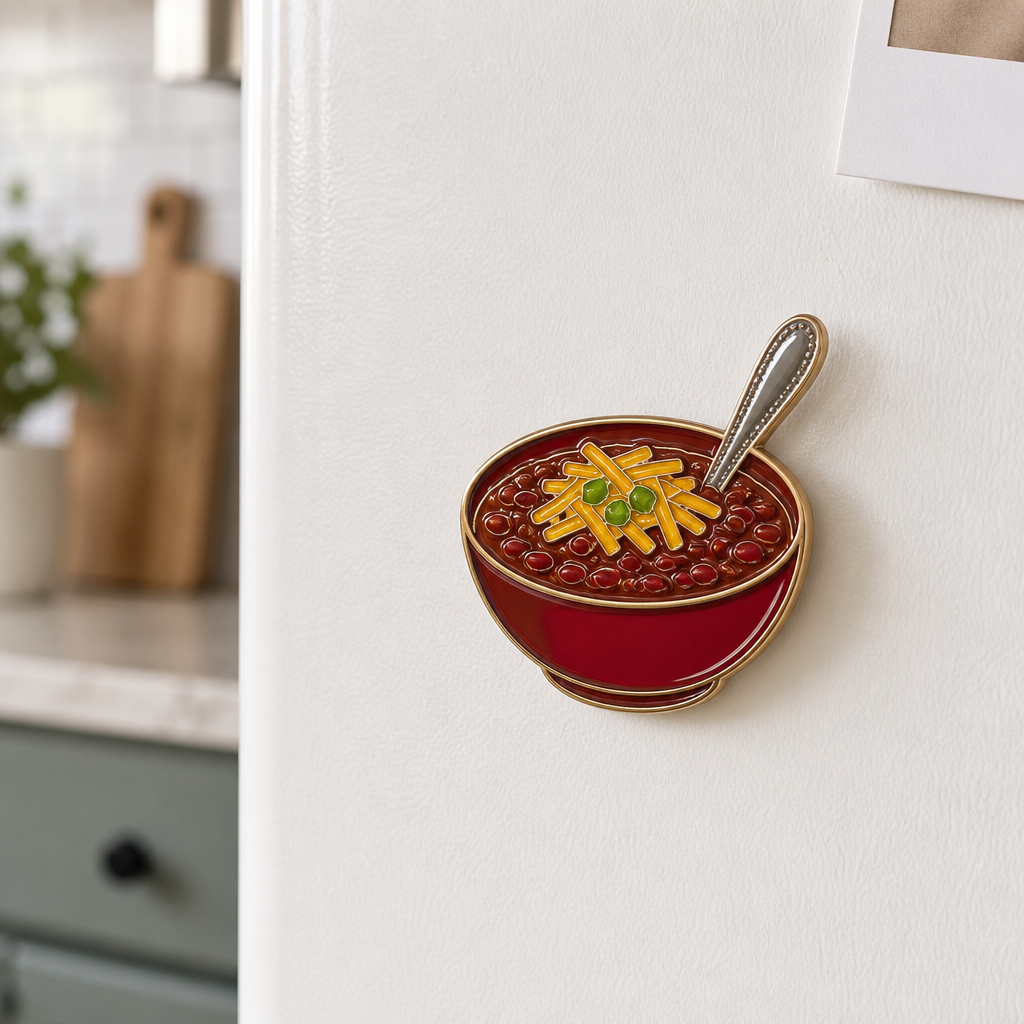Chili-bowl fridge magnet